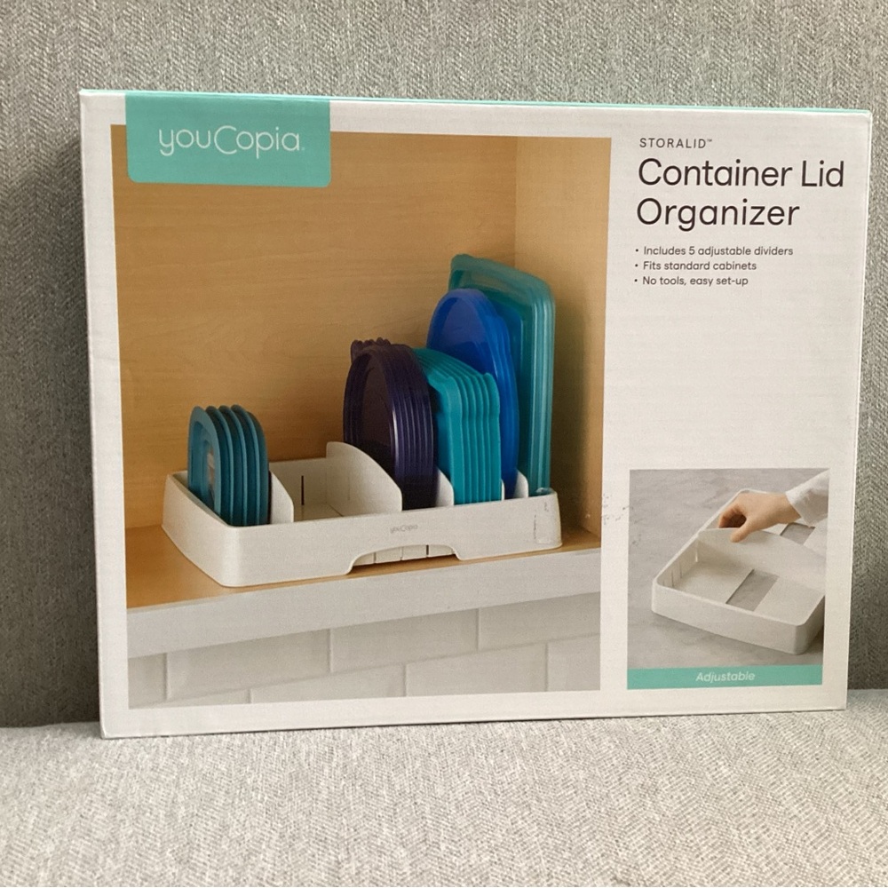 White Container Lid Organizer